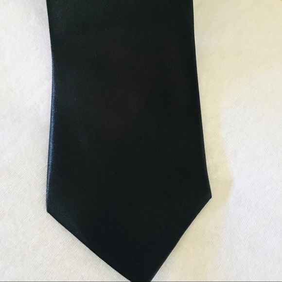 Black Tie Necktie Men’s Onyx Dark Solid Monochrome - Picture 2 of 6